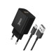 CARGADOR COOL MICRO USB 2.4 AMP BLACK  CABLE